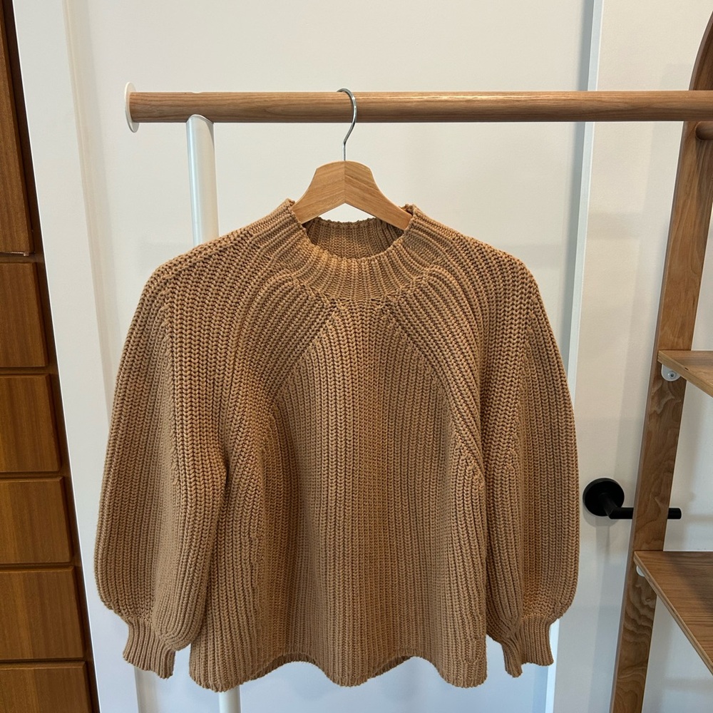 Apiece Apart Crewneck “Eco Nueva Merel” Sweater in Camel